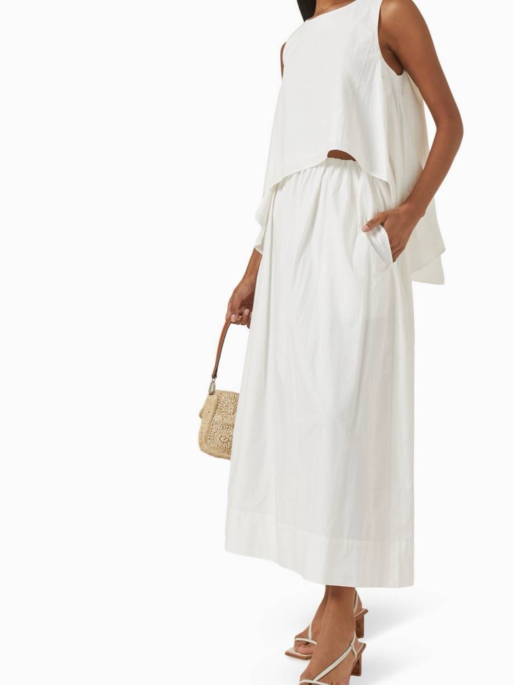 Posse White Two-Piece Coord Set Maxi Skirt and Top Co-ord Set NWT - Picture 5 of 13